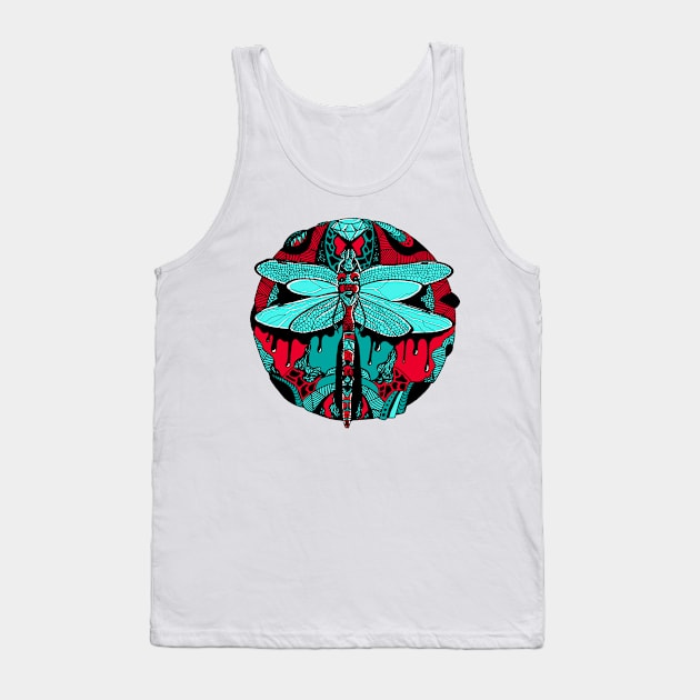 Turqred Circle of the Dragonfly Tank Top by kenallouis